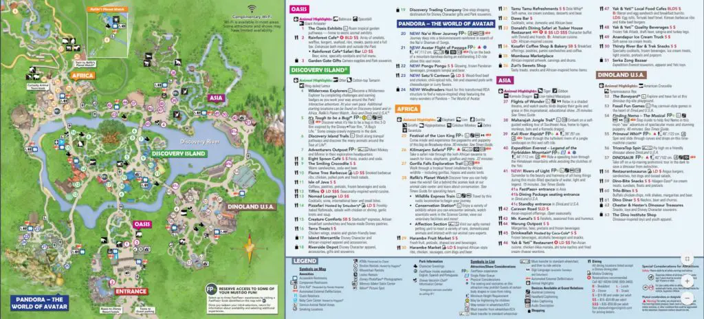 map of disney's animal kingdom theme park